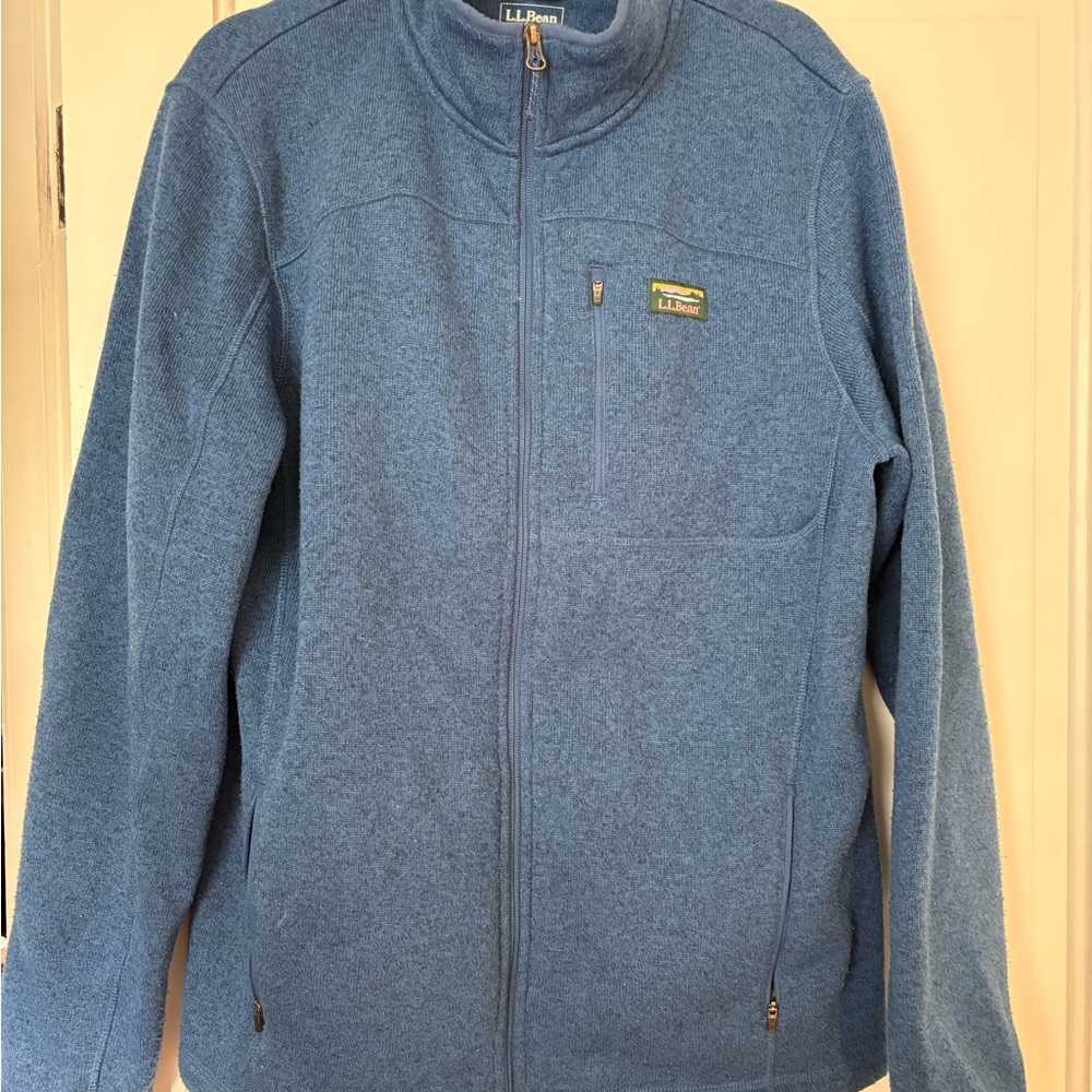 L.L. Bean Men's Zip-Up Sweater Fleece in Blue